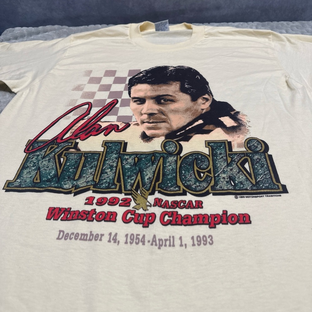 Vintage NASCAR Winston Cup Alan Kulwicki Champion Shirt XL 93 Single Stitch NOS